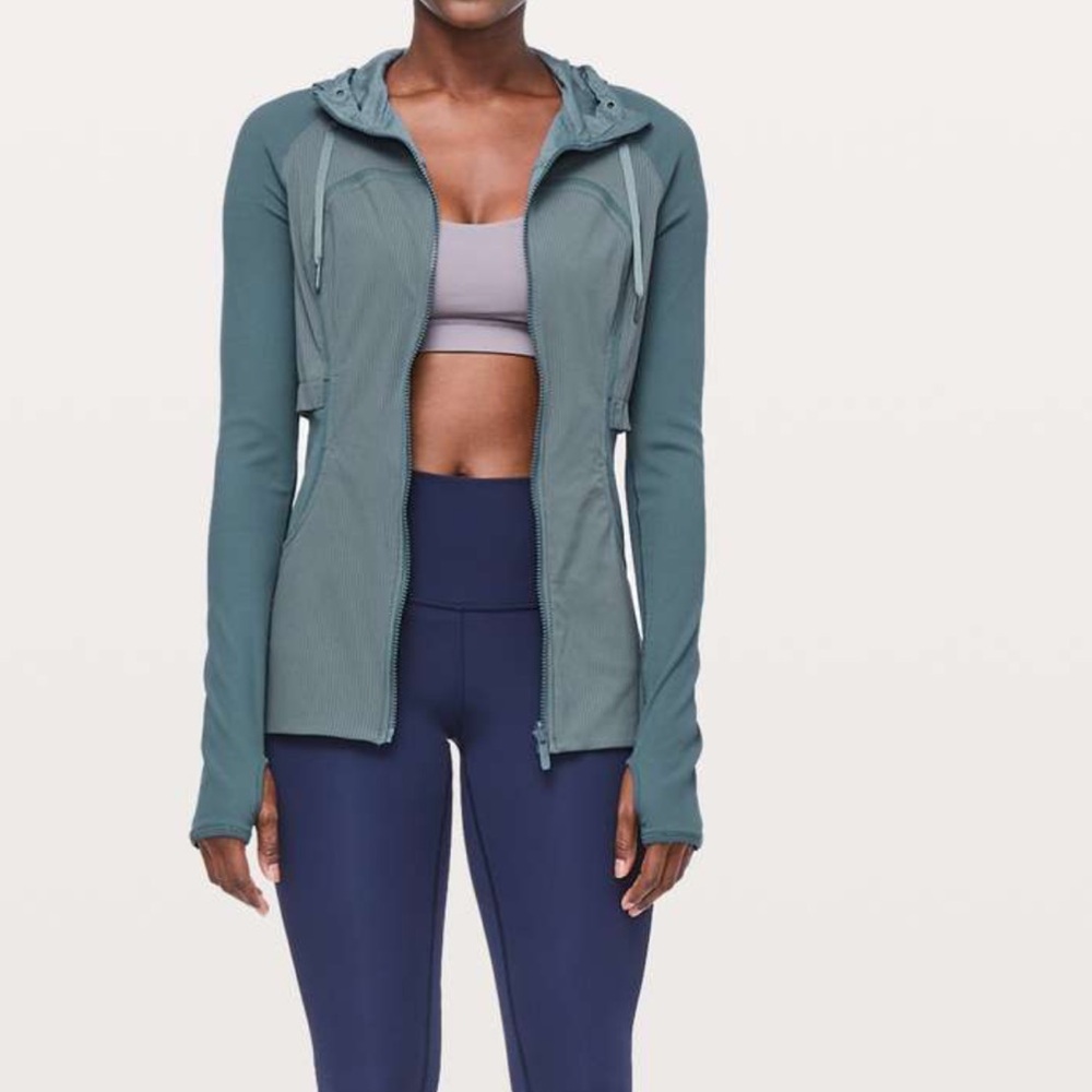 Lululemon Dance Studio  Reversible Jacket Rib Sleeve Petrol Blue H. - Picture 4 of 14